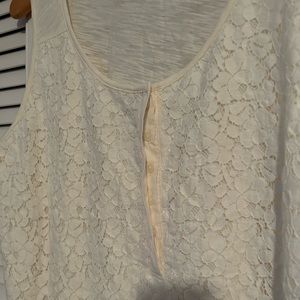 Liz Claiborne Tropical Oasis Beige Women’s Sleeveless Shirt NWT XL